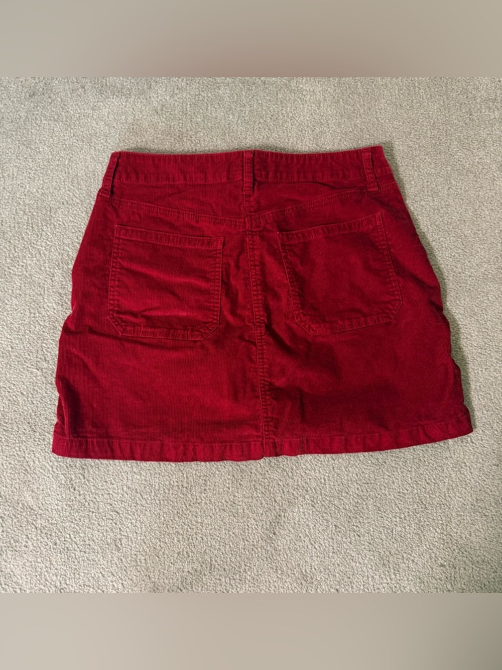 Old Navy Corduroy Mini Skirt in Deep Red Academia, whimisgoth, preppy - Picture 2 of 5